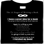 stages of writing a book, tshirts for writers